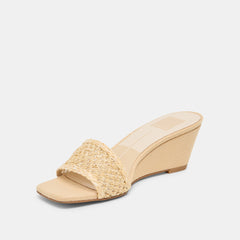 Qaily Wide Lt Natural Raffia Wedges / Dolce Vita