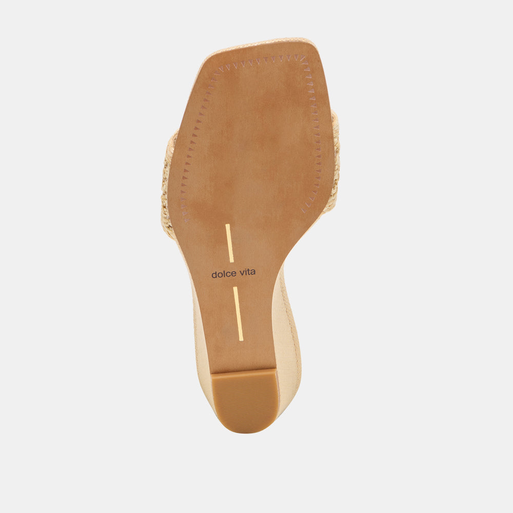 Qaily Wide Lt Natural Raffia Wedges / Dolce Vita