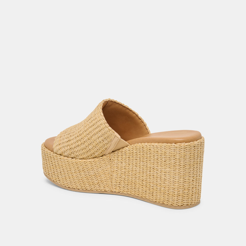 Joclyn Wide Lt Natural Raffia Wedges / Dolce Vita
