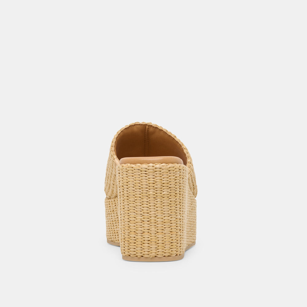Joclyn Wide Lt Natural Raffia Wedges / Dolce Vita