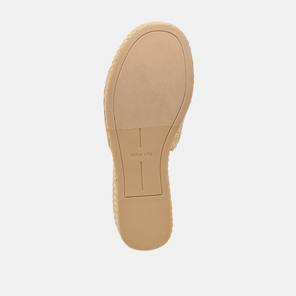 Joclyn Wide Lt Natural Raffia Wedges / Dolce Vita