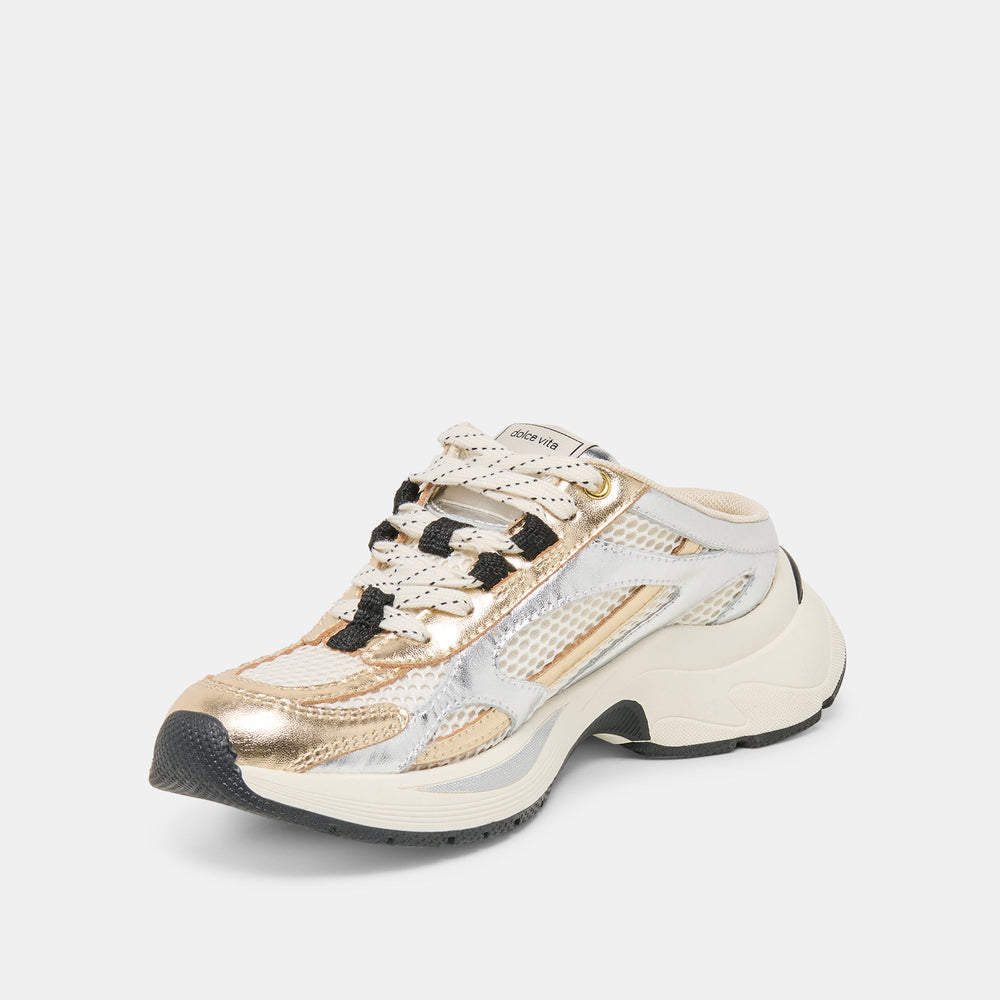 SWAYZY Metallic Multi Leather Platform Slip-on Sneakers / Dolce Vita