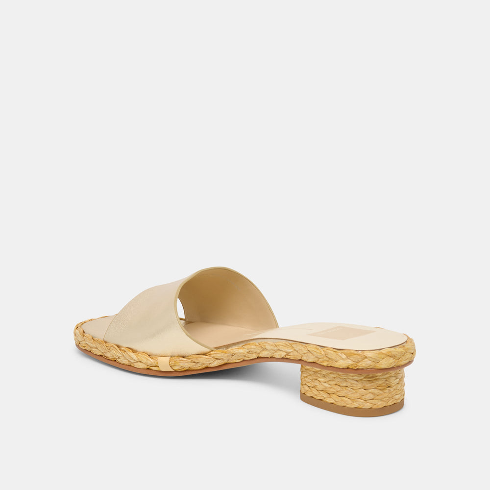 Dixi Wide Platinum Leather Sandals / Dolce Vita