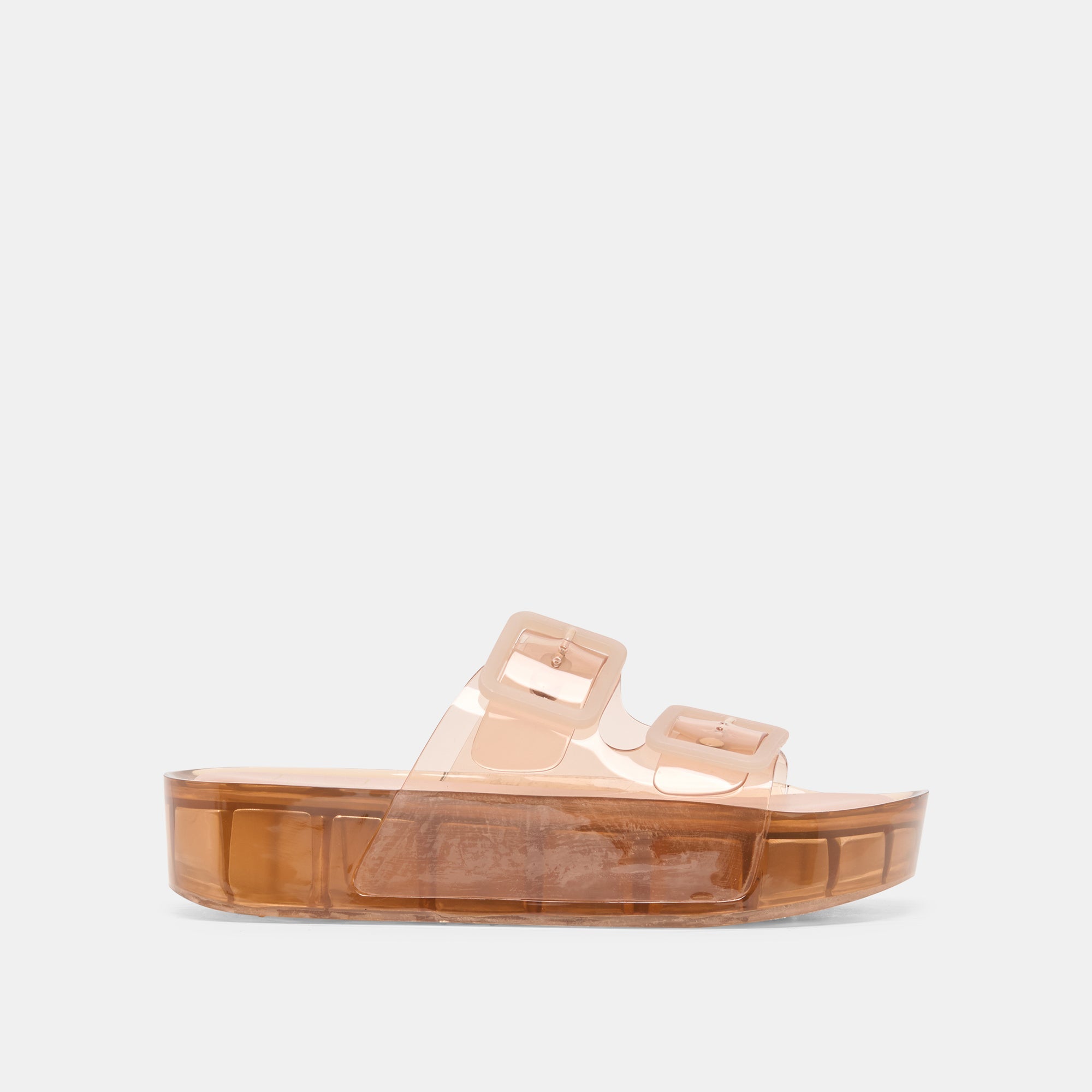 JULIO X Mocha Vinyl Jelly Platform Sandals / Dolce Vita