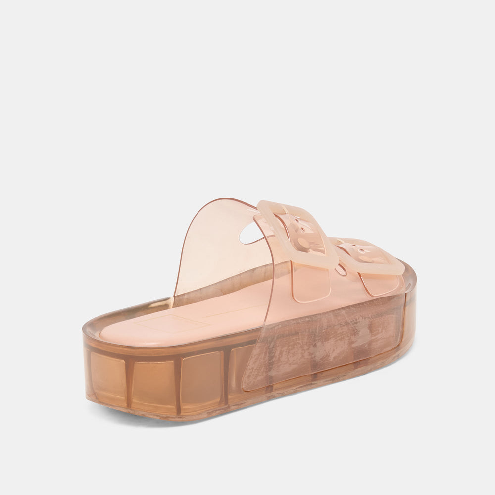 JULIO X Mocha Vinyl Jelly Platform Sandals / Dolce Vita