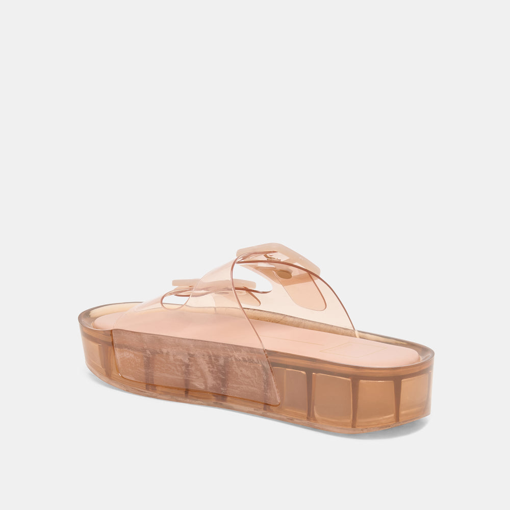 JULIO X Mocha Vinyl Jelly Platform Sandals / Dolce Vita