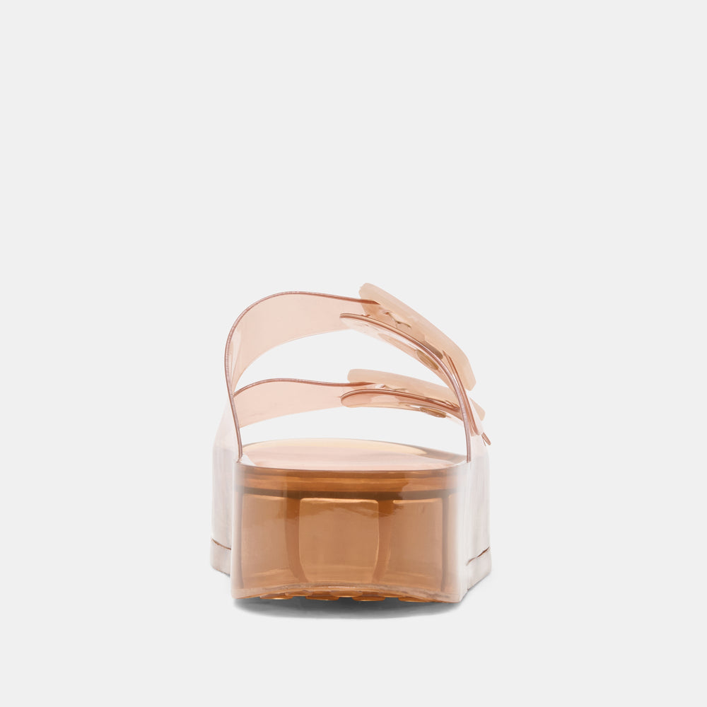 JULIO X Mocha Vinyl Jelly Platform Sandals / Dolce Vita