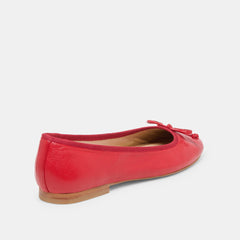 Ritla Wide Cherry Leather Ballet Flats / Dolce Vita