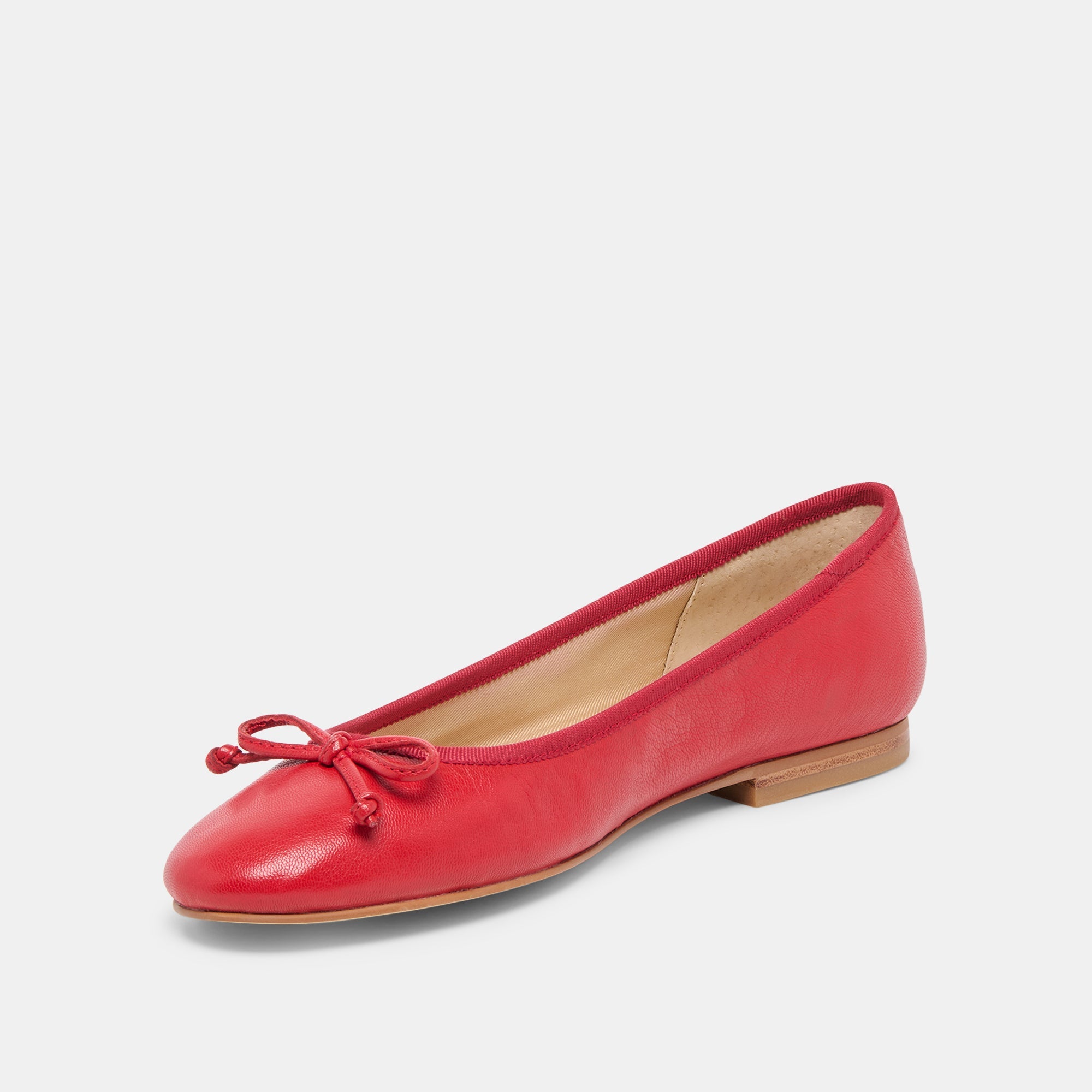 Ritla Wide Cherry Leather Ballet Flats / Dolce Vita