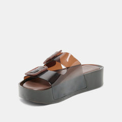 JULIO X Chocolate Vinyl Jelly Platform Sandals / Dolce Vita