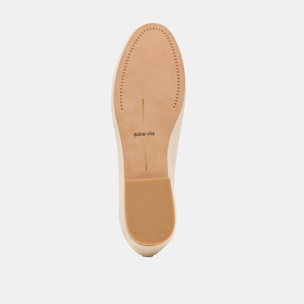 Ritla Wide Bone Leather Ballet Flats / Dolce Vita