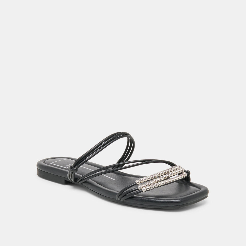 LYNDEE BEAD Black Stella Strappy Open-Toe Sandals / Dolce Vita