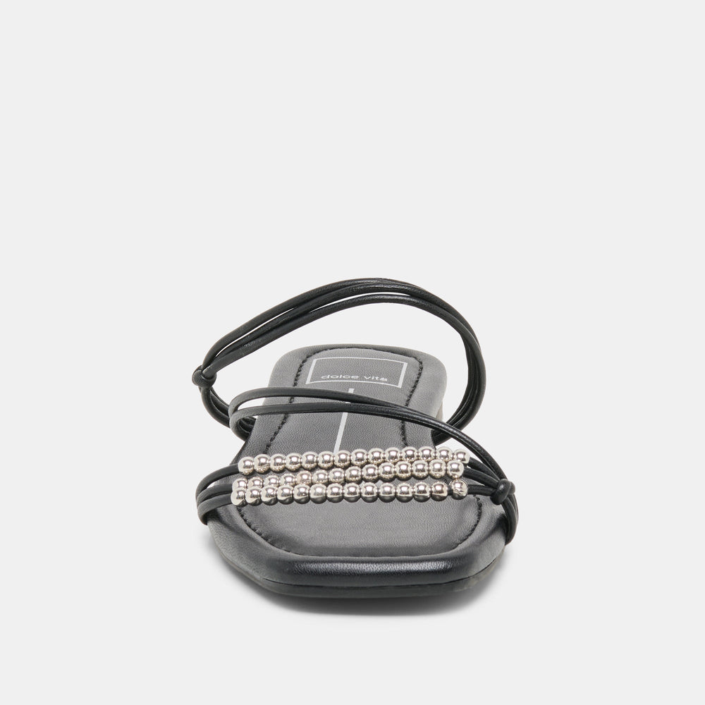 LYNDEE BEAD Black Stella Strappy Open-Toe Sandals / Dolce Vita