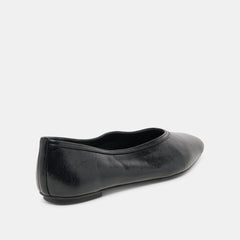 CARET Black Leather Pointed-Toe Ballet Flats / Dolce Vita