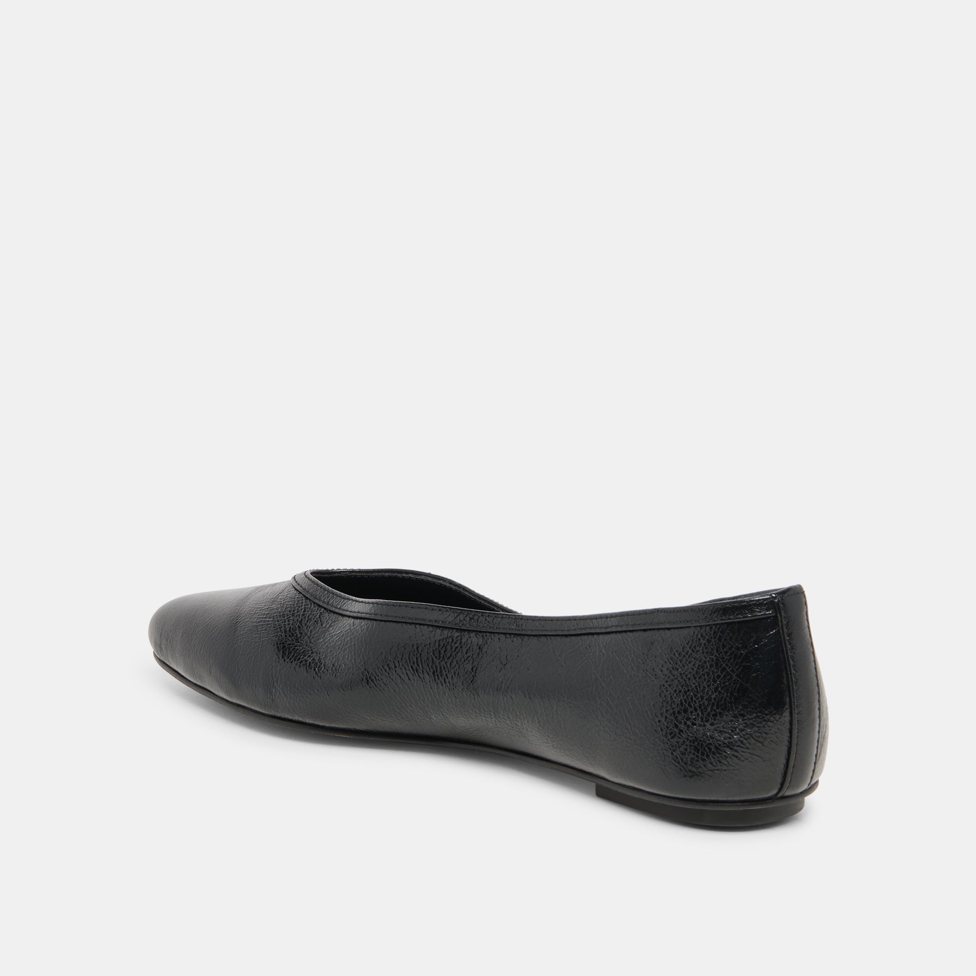 CARET Black Leather Pointed-Toe Ballet Flats / Dolce Vita