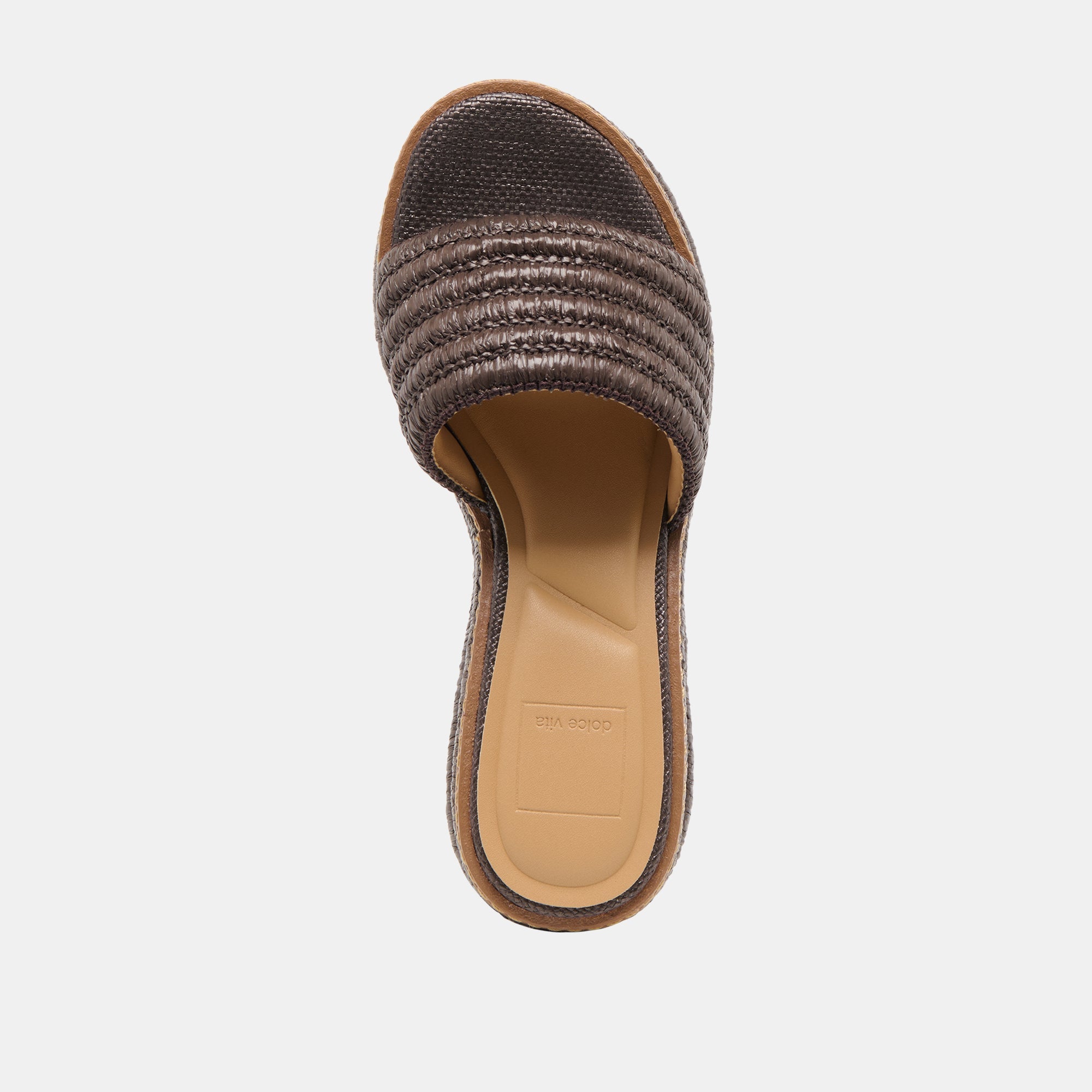 Throne Wide Chocolate Raffia Wedges / Dolce Vita