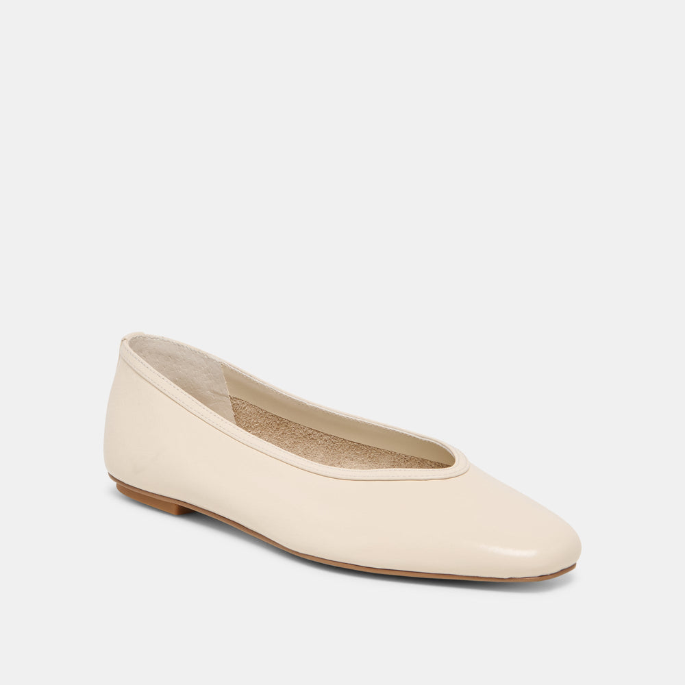 CARET Bone Leather Pointed-Toe Ballet Flats / Dolce Vita