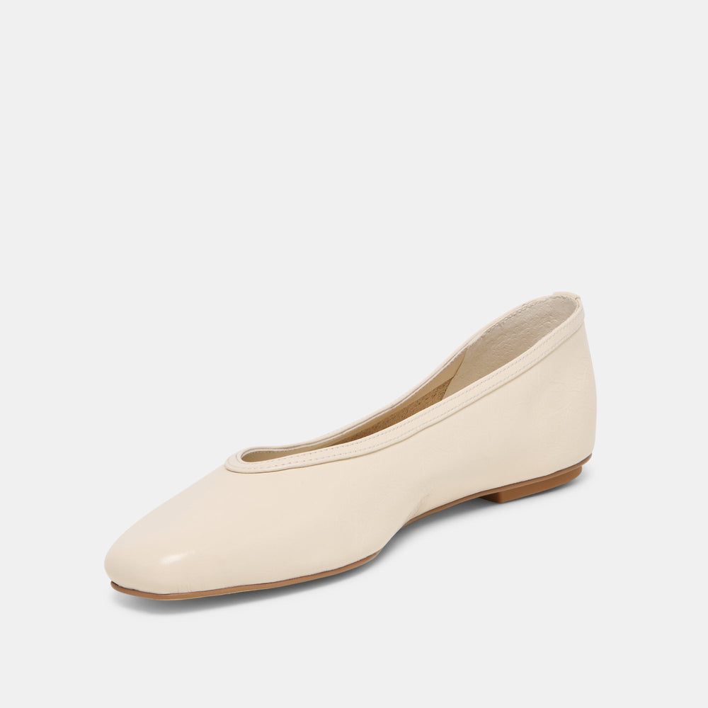 CARET Bone Leather Pointed-Toe Ballet Flats / Dolce Vita
