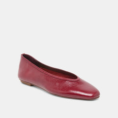 CARET Garnet Leather Pointed-Toe Ballet Flats / Dolce Vita