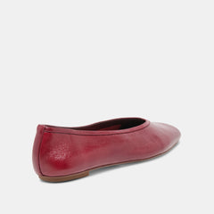 CARET Garnet Leather Pointed-Toe Ballet Flats / Dolce Vita