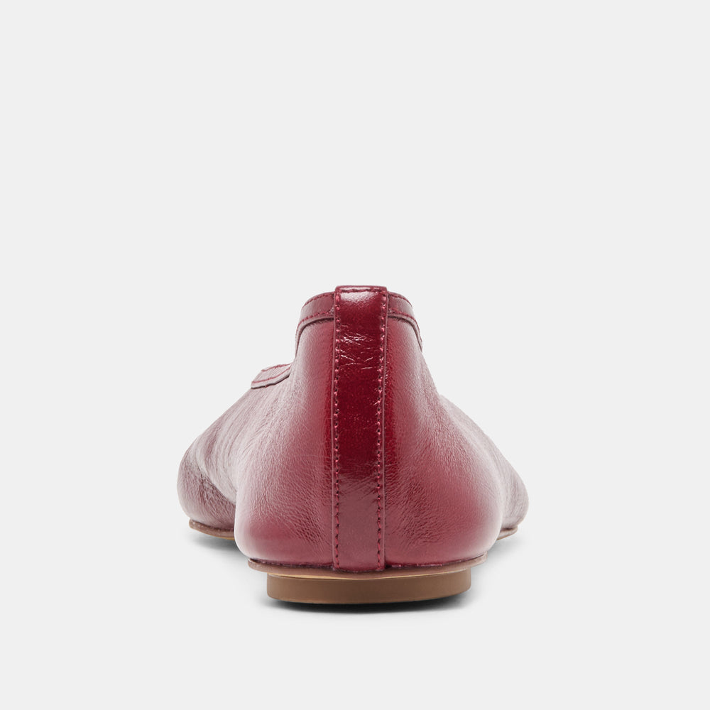CARET Garnet Leather Pointed-Toe Ballet Flats / Dolce Vita