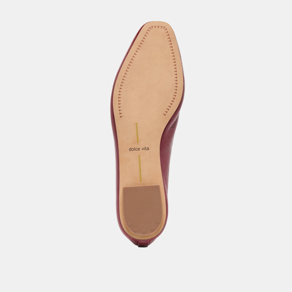 CARET Garnet Leather Pointed-Toe Ballet Flats / Dolce Vita