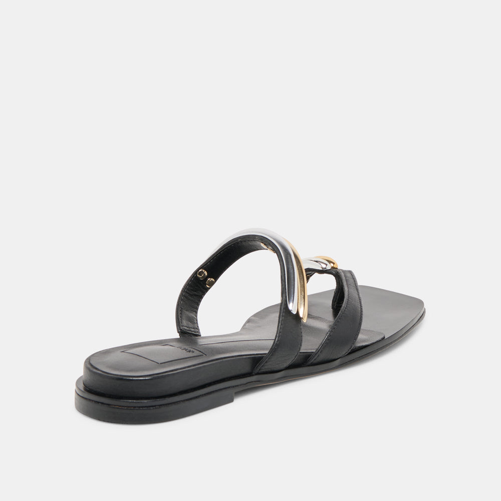 Tarina Black Leather Sandals / Dolce Vita