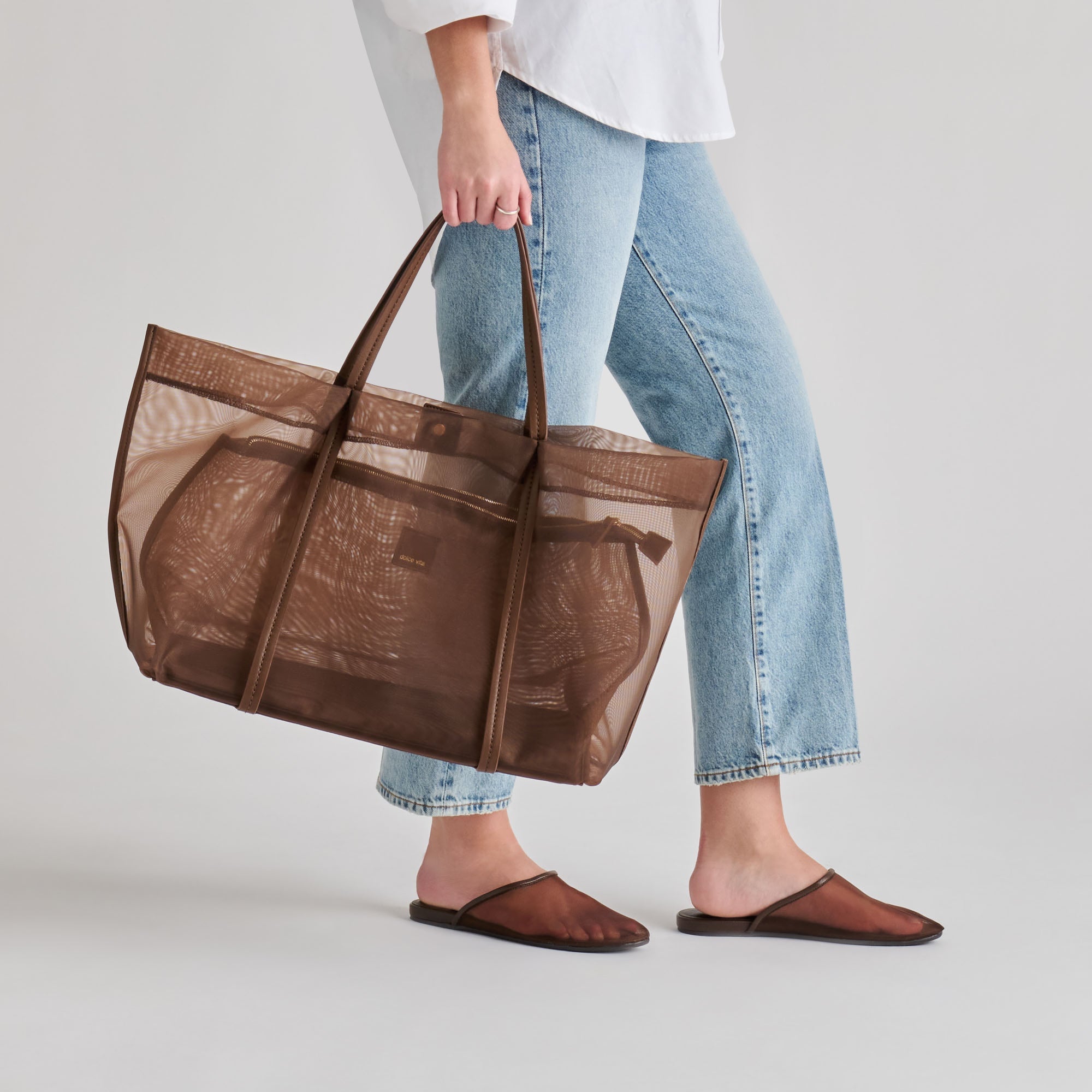 Geni Chocolate Mesh Flats / Dolce Vita