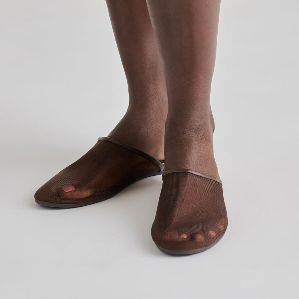 Geni Chocolate Mesh Flats / Dolce Vita