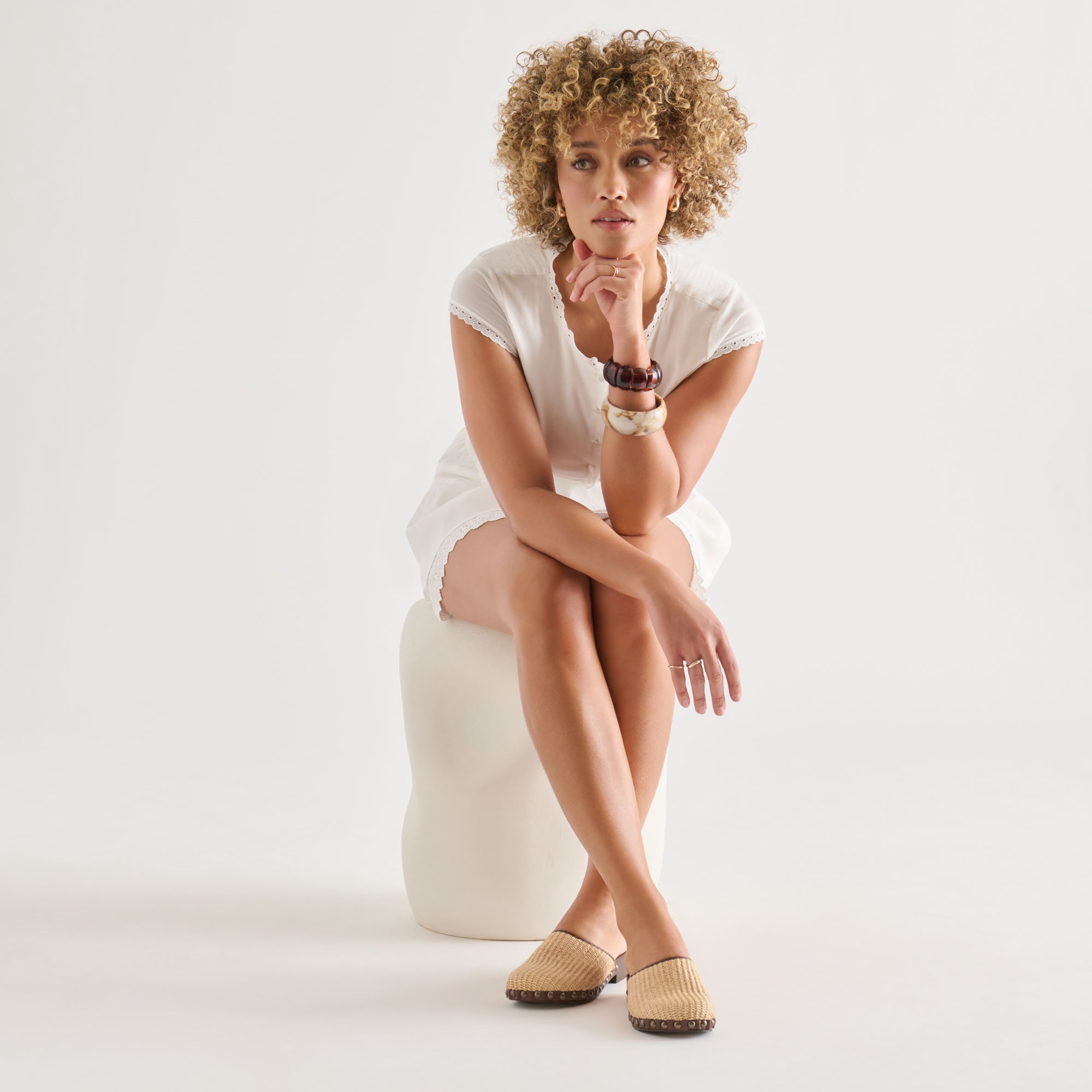 Alanis Lt Natural Raffia Flats / Dolce Vita