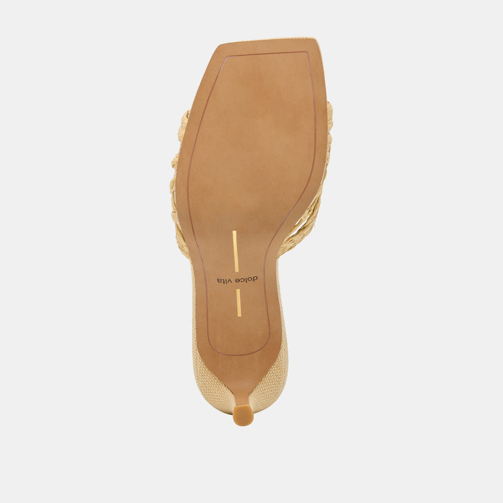 Bowen Lt Natural Raffia Heels / Dolce Vita