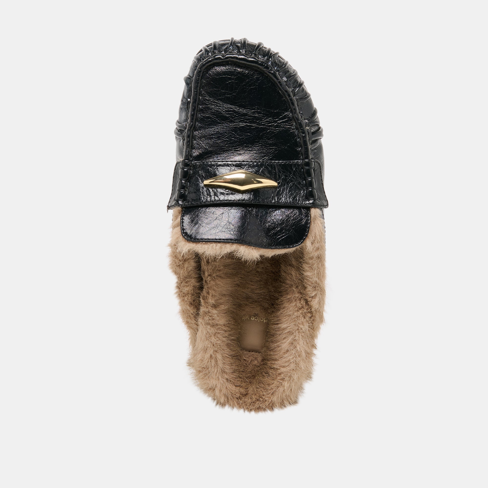 Jodero Plush Black Leather Flats / Dolce Vita