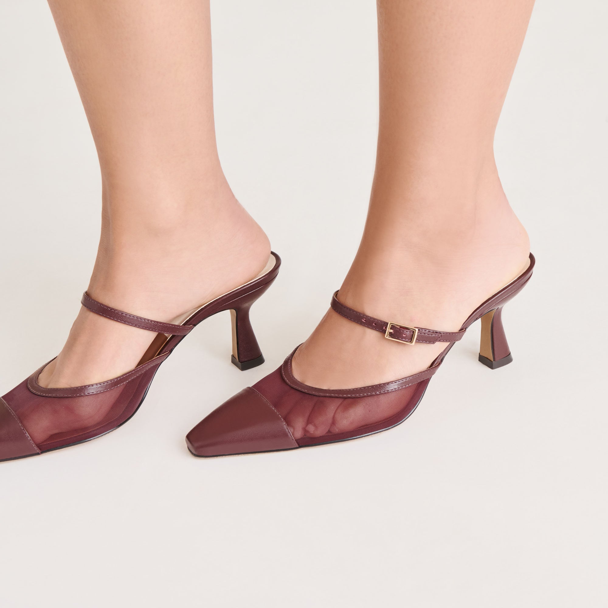 Loyd Burgundy Mesh Heels / Dolce Vita