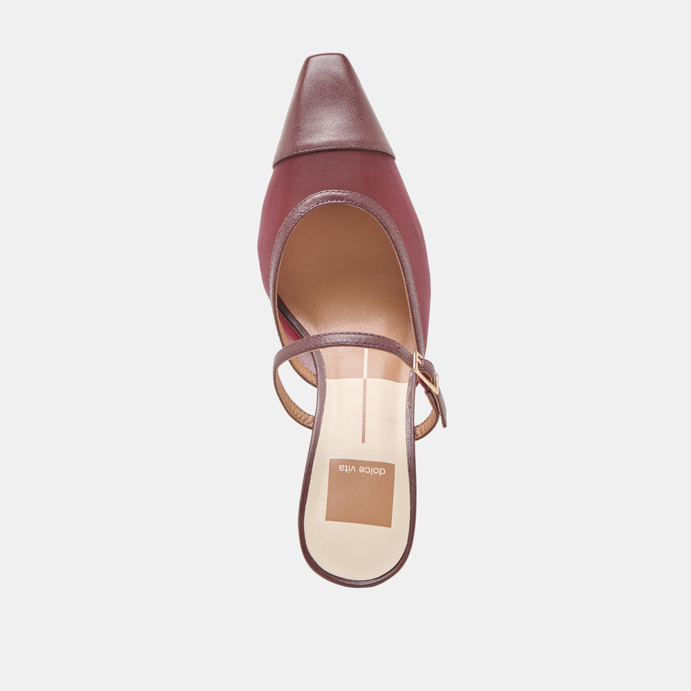 Loyd Burgundy Mesh Heels / Dolce Vita