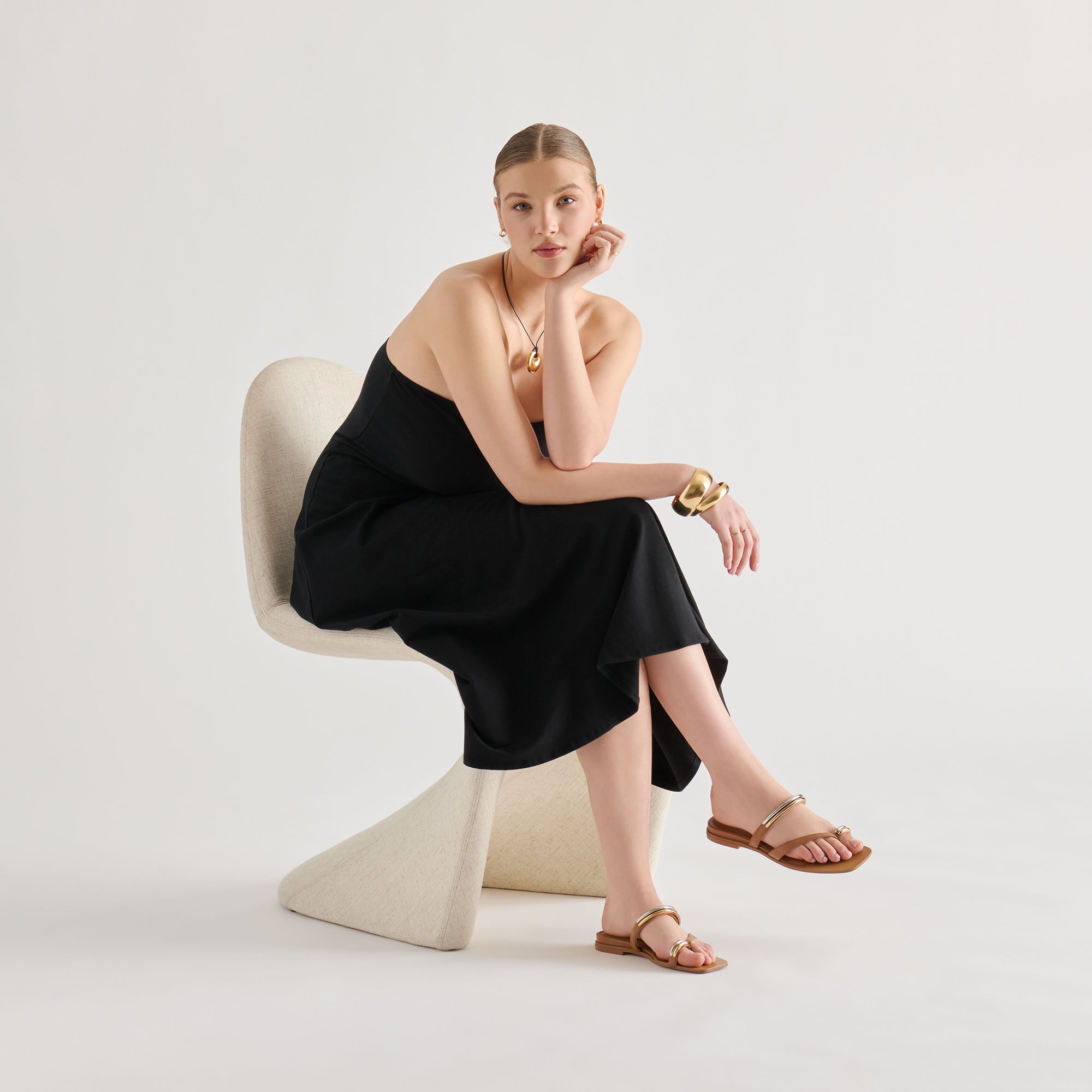 Tarina Caramel Leather Sandals / Dolce Vita