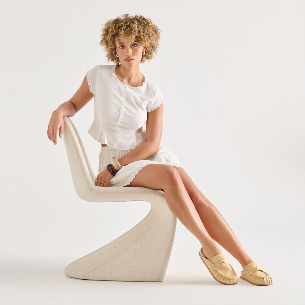Jodero Lt Natural Raffia Flats / Dolce Vita