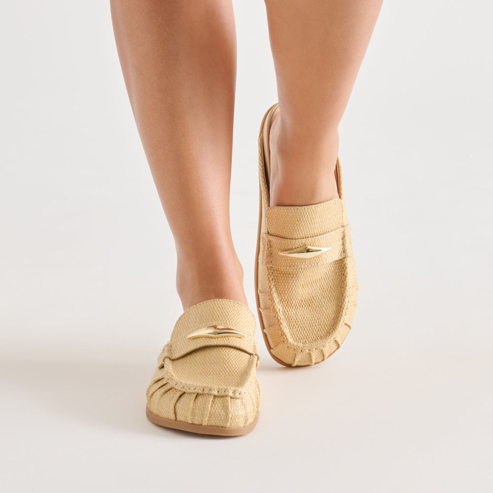 Jodero Lt Natural Raffia Flats / Dolce Vita