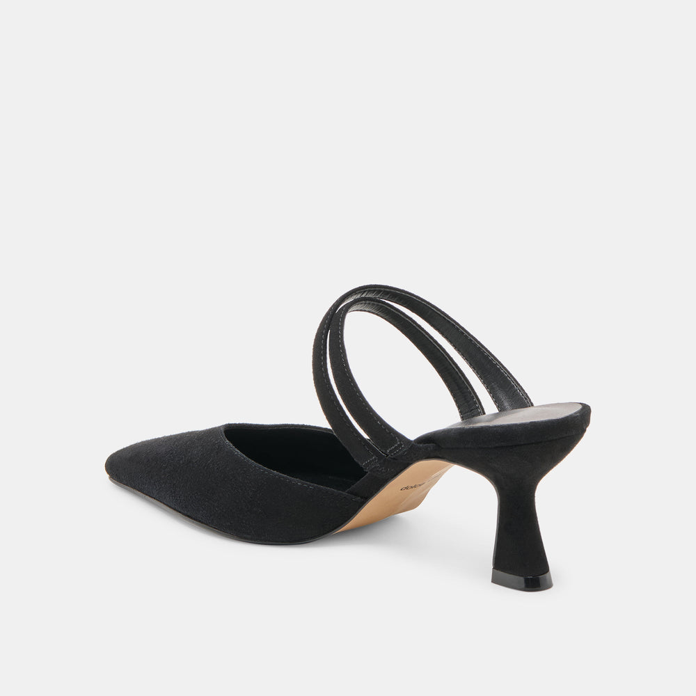 Linore Onyx Suede Heels / Dolce Vita