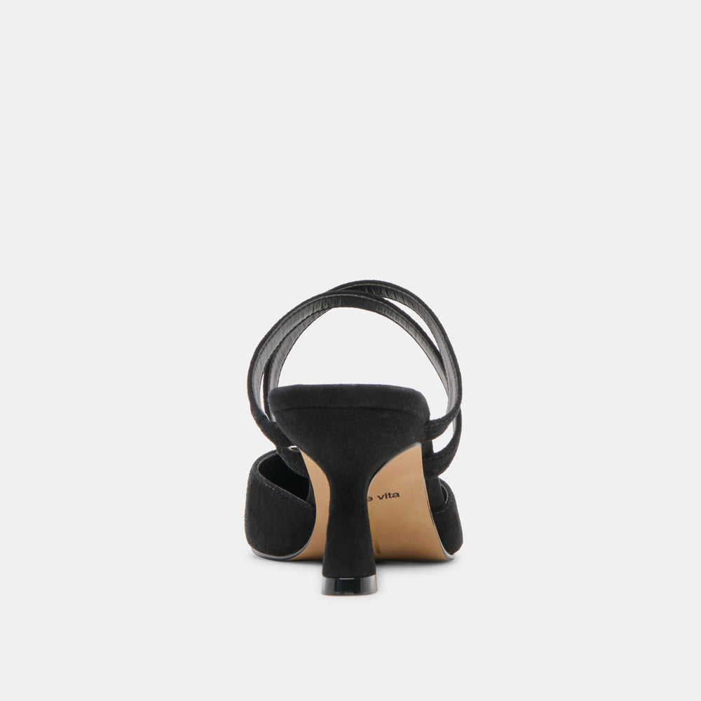 Linore Onyx Suede Heels / Dolce Vita