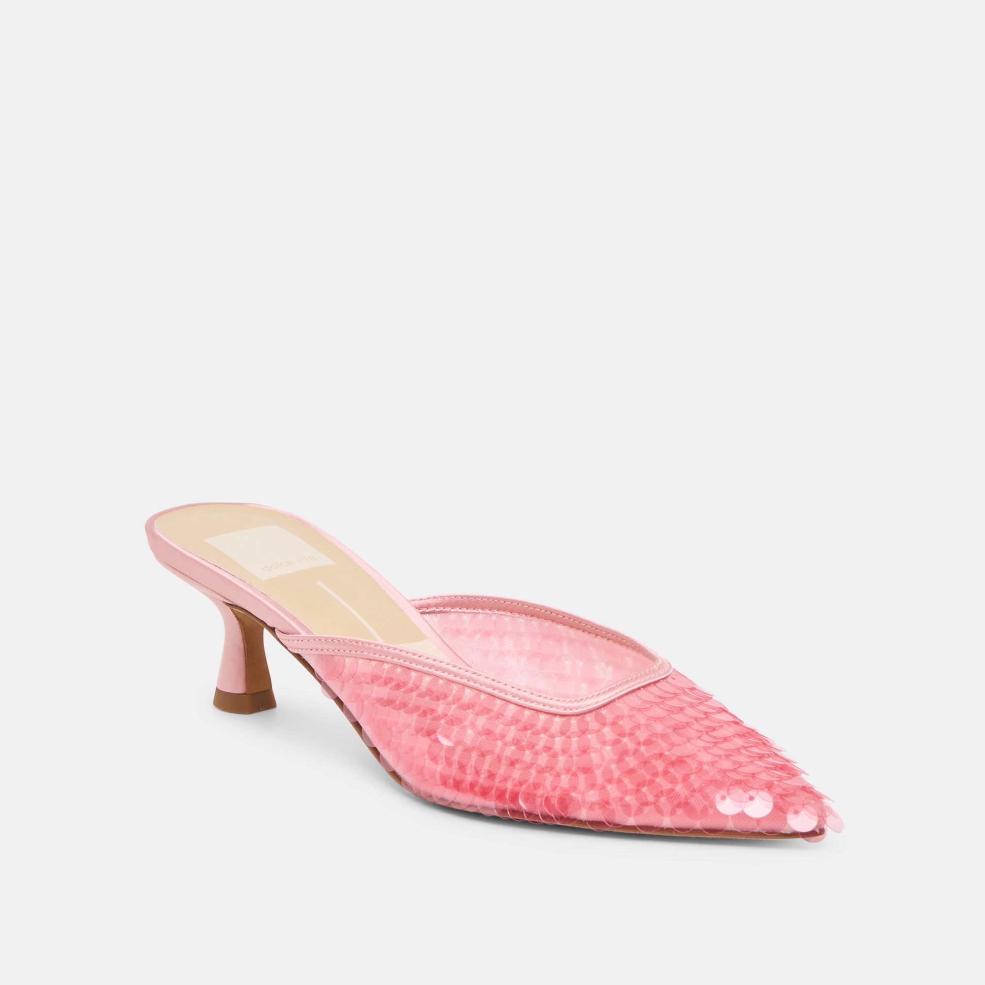 Cleo Sequin Light Pink Sequin Heels / Dolce Vita