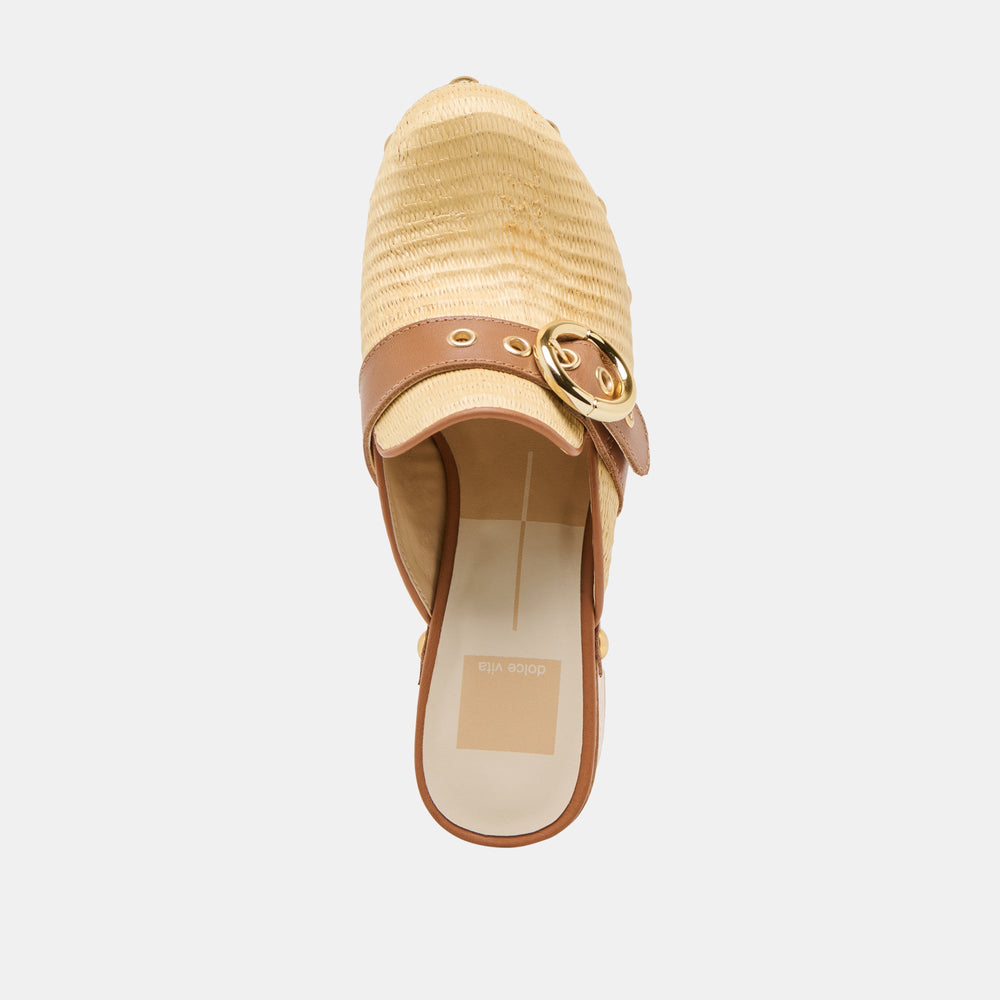 Debrah Lt Natural Raffia Clogs / Dolce Vita