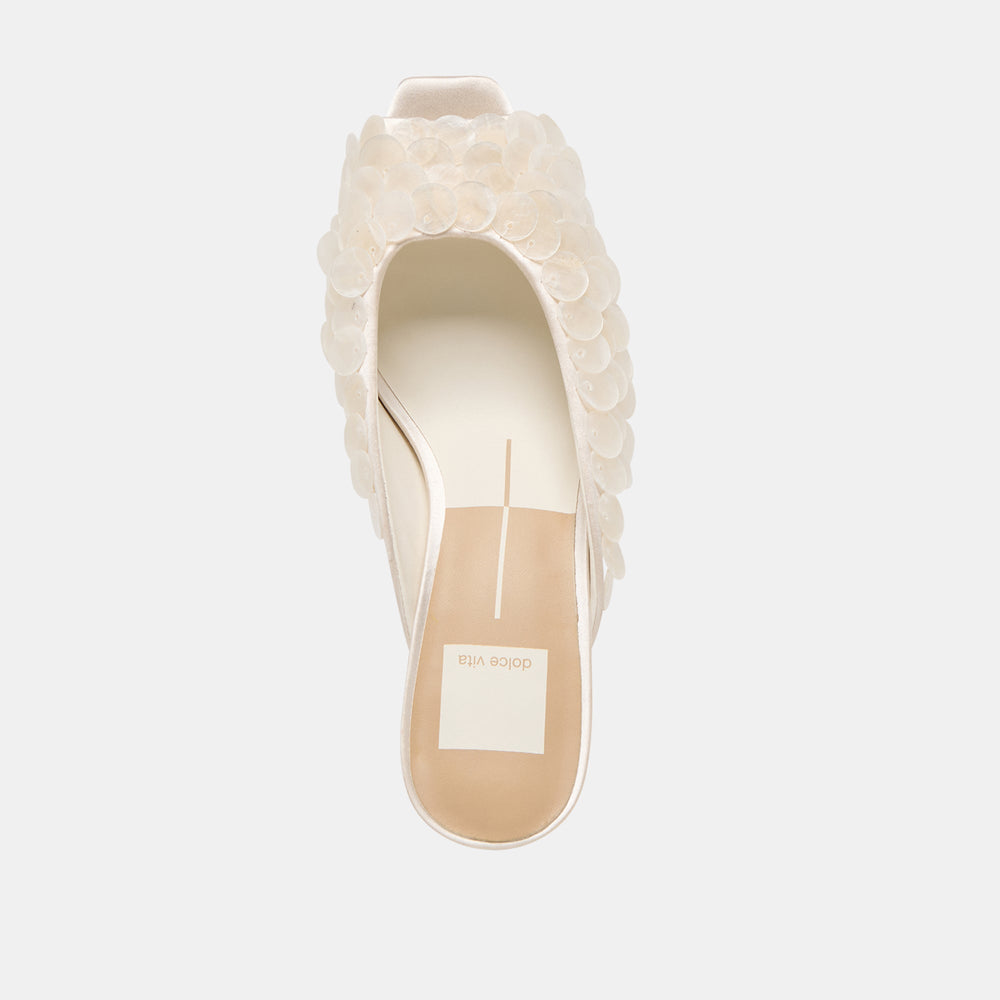 Samary Confetti Off White Satin Heels / Dolce Vita