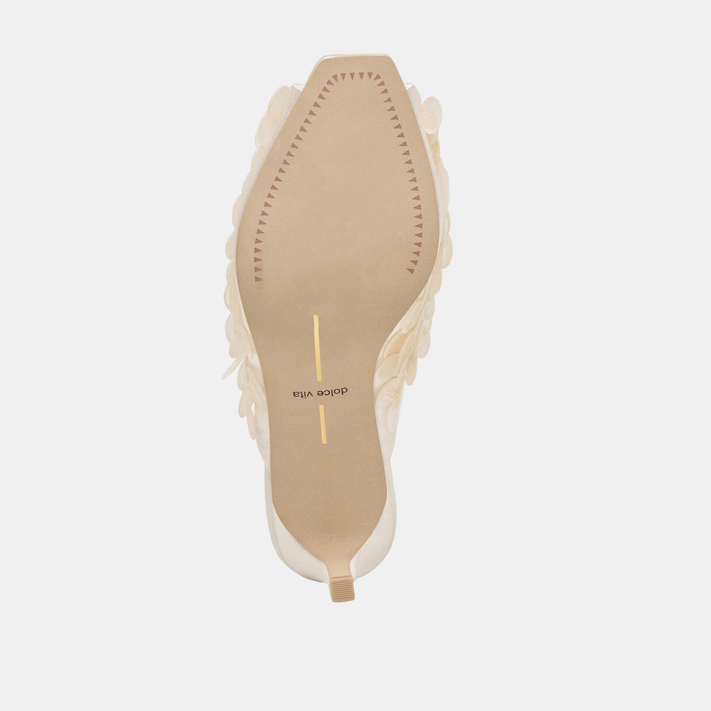 Samary Confetti Off White Satin Heels / Dolce Vita