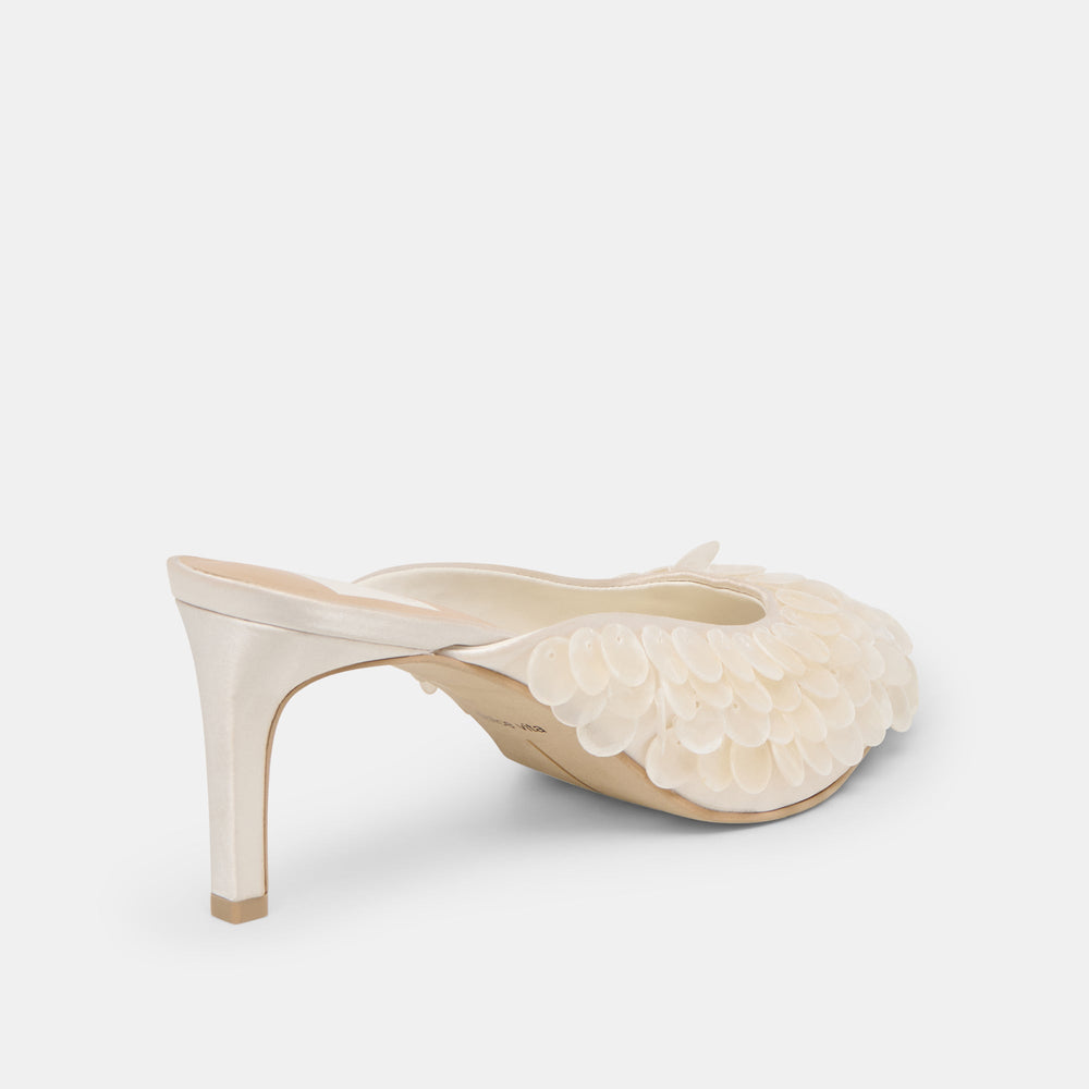 Samary Confetti Off White Satin Heels / Dolce Vita