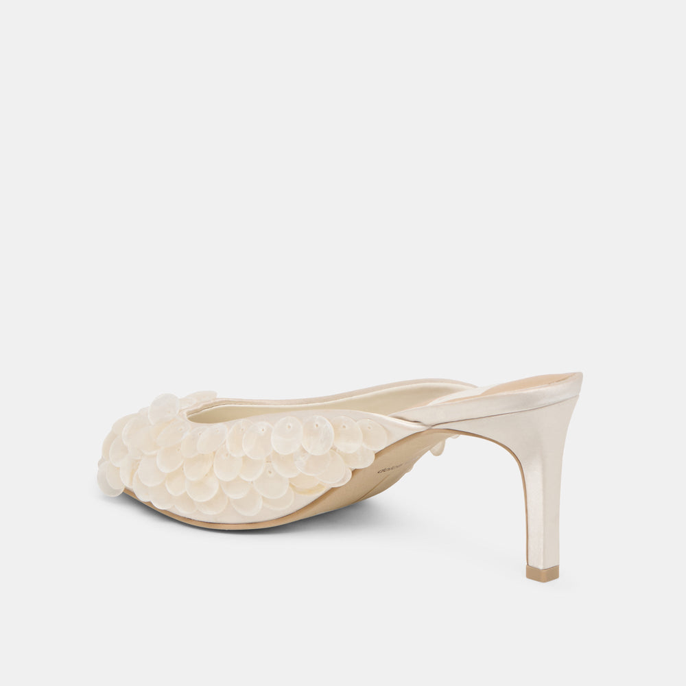 Samary Confetti Off White Satin Heels / Dolce Vita