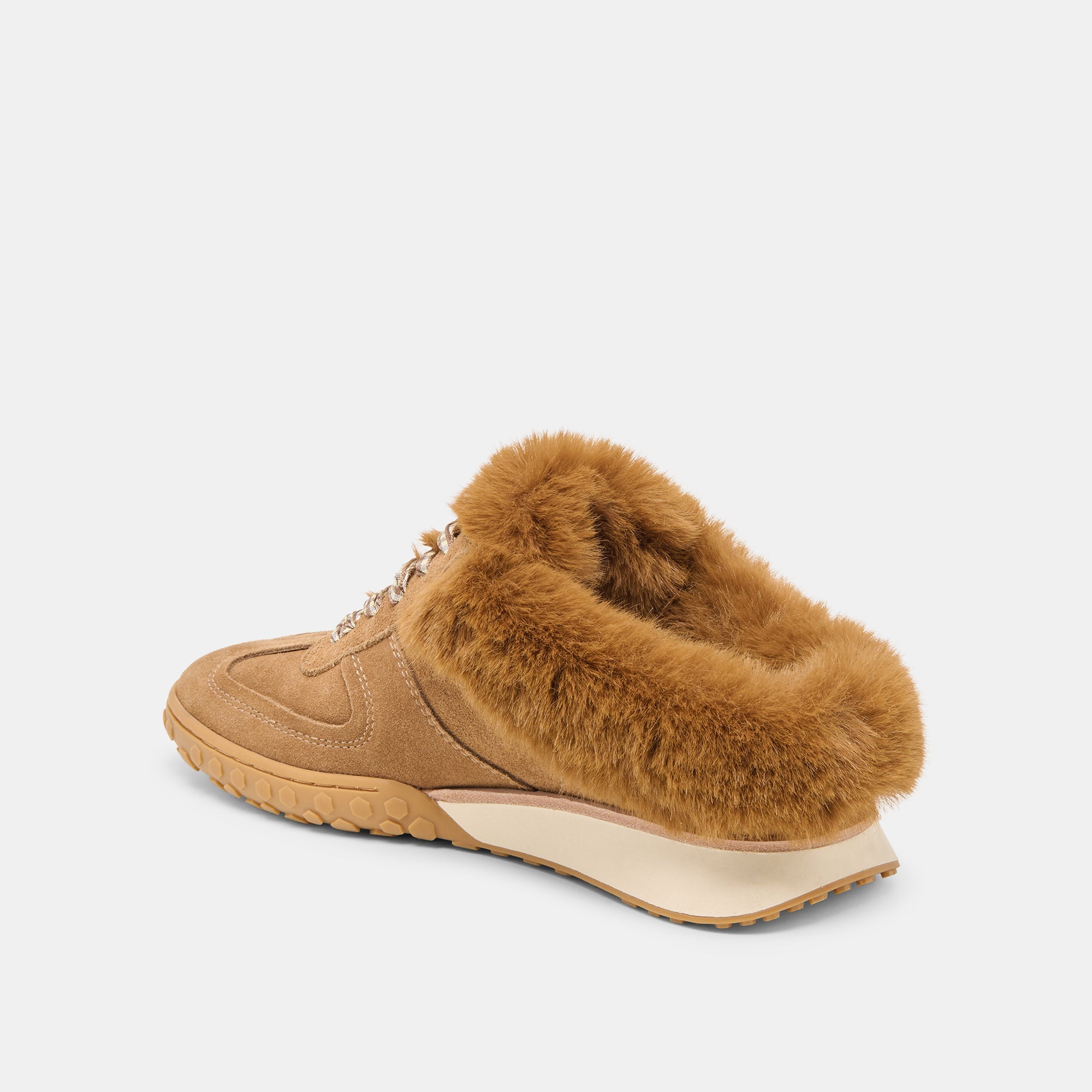 Izzey Plush Lt Brown Suede Sneakers / Dolce Vita