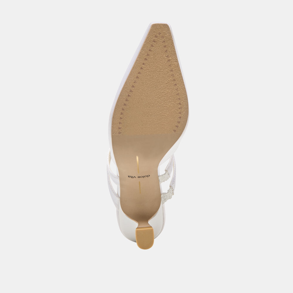 Linore True White Satin Heels / Dolce Vita