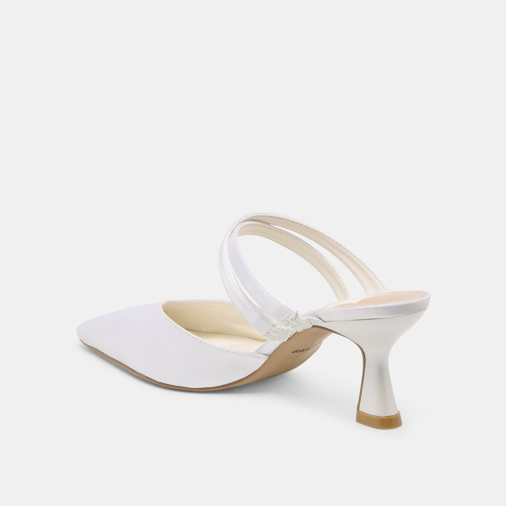Linore True White Satin Heels / Dolce Vita