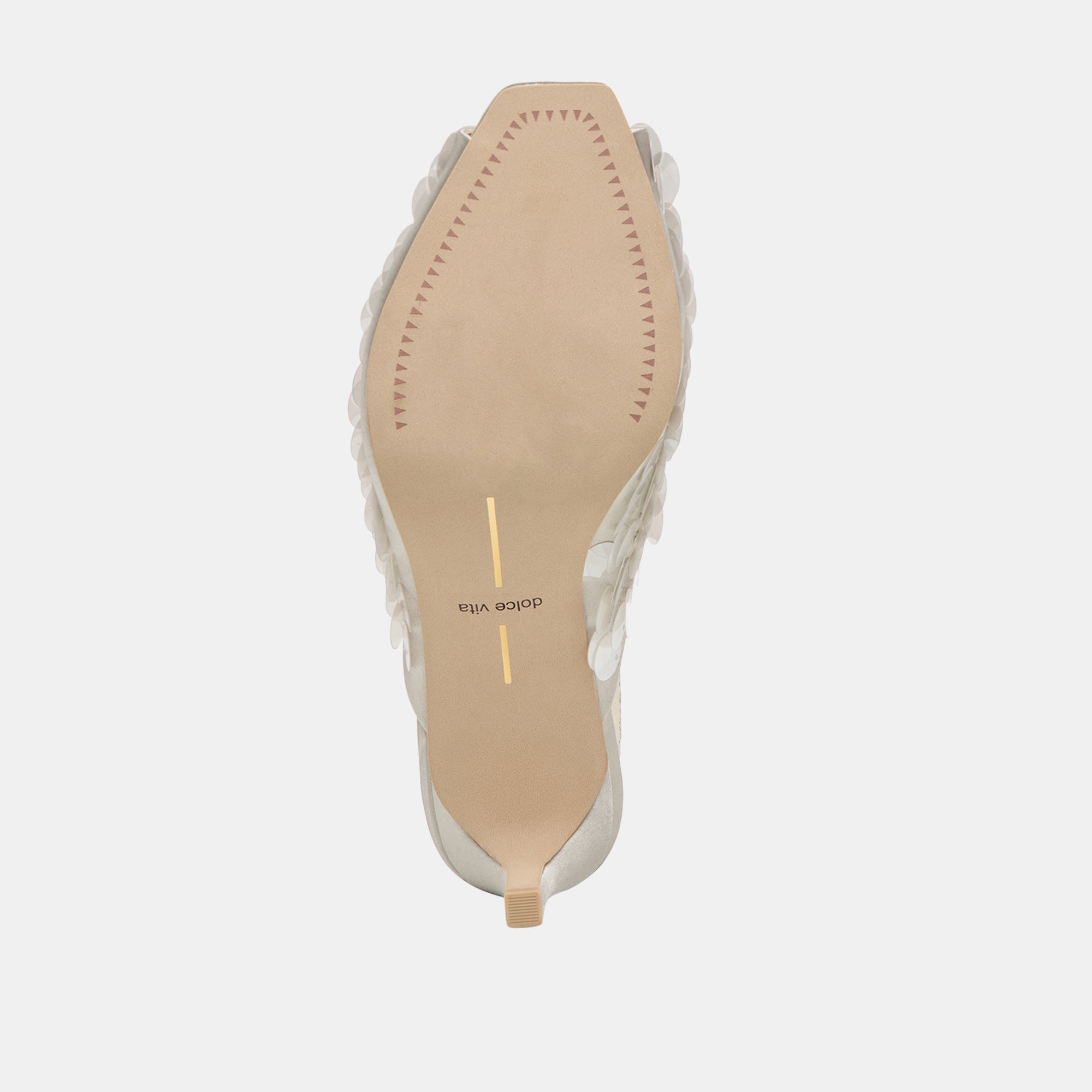 Samary Confetti Silver Satin Heels / Dolce Vita