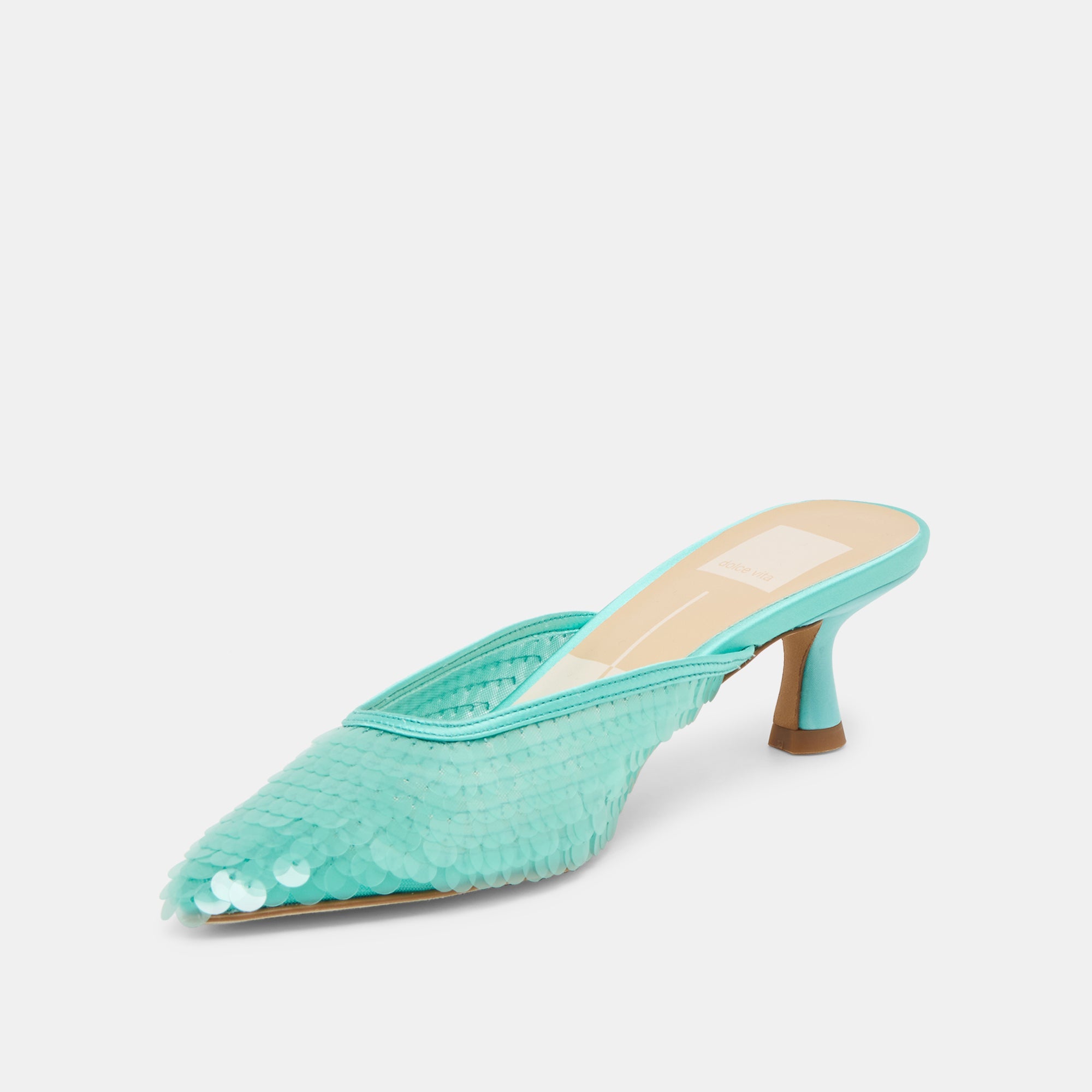 Cleo Sequin Aqua Sequin Heels / Dolce Vita